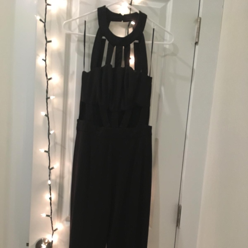 Black Romper with Strappy Bodice